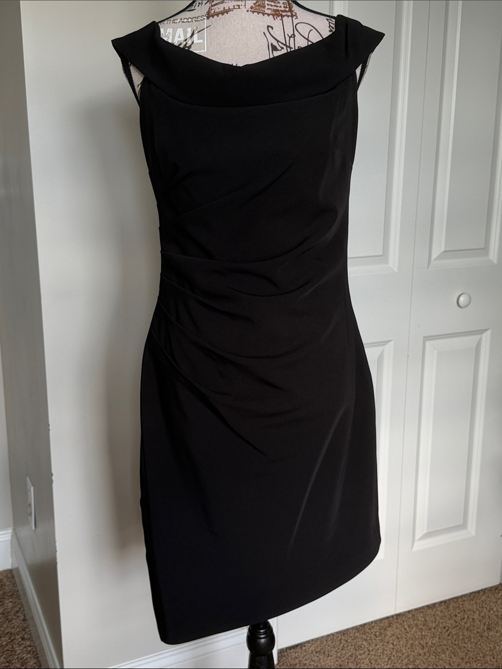 Milly of New York Black Off-Shoulder Midi Dress